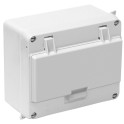 Caja estanca de distribución de 7 elementos IP54 IK07 165x145x84mm laterales lisos precintable cierre con tornillos 1/4  blanc