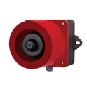 Bocina QWH50-12/24 CC con 31 sonidos 123 dB volumen ajustable IP66 para montaje en pared rojo