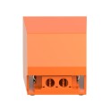 Interruptor pedal metálico bloque reposición con 2 posiciones 2 NC+CA naranja