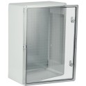 Armario estanco termoplástico 500x700x250mm IP65, IK10, protección UV, puerta lisa (transparente)