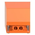 Interruptor pedal metálico bloque reposición con 1 posición 2 NC+CA naranja