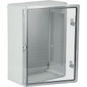 Armario estanco termoplástico 500x600x230mm IP65, IK10, protección UV, puerta lisa (transparente)