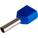 Terminal puntera hueca doble 10mm 2x2,5mm² azul (Bolsa 50u)