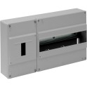 Caja distribución superficie 12 elementos+4 precintables 348x188x55mm gris