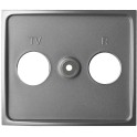 Tapa universal sin marco para toma de señal TV/R color plata