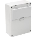 Caja estanca de distribución de 7 elementos IP54 IK07 180x230x86mm laterales lisos precintable cierre con tornillos 1/4  blanc