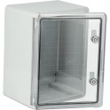 Armario estanco termoplástico 300x400x220mm IP65, IK10, protección UV, puerta lisa (transparente)