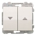 Pulsador doble de persianas enclavamiento eléctrico serie Iris en blanco