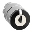 Cabeza selector diámetro 22 llave 3 fijación embellecedor metálico