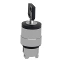 Cabeza selector diámetro 22 llave 3 fijación embellecedor metálico