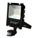 Proyector LED OSLO con sensor ajustable 50W 3000K 240x200x57mm 3 ajustes alumino negro