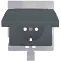 Tapa articulada para base enchufe seguridad IP44 serie Iris acero neptuno