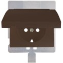 Tapa articulada para base enchufe seguridad IP44 serie Iris chocolate