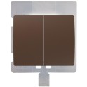 Juego teclas doble interruptor / doble conmutador serie Iris IP44 chocolate