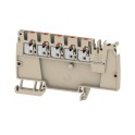 Borne de distribución AAP12 2.5 LI DL RD PUSH IN, 2.5 mm², 800 V, 24 A, Beige oscuro