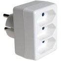 Adaptador 3 tomas bipolar 10A 250V