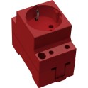 Base TT lateral 16A 250V para perfil simétrico rojo