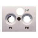 Tapa TV-R-SAT 3 salidas serie Coral en plata luna