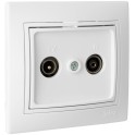 Toma intermedia de señal para TV y radio embornamiento por tornillo empotrar blanco 83x81mm monobloc