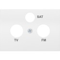 Tapa TV-R-SAT 3 salidas serie Coral en blanco