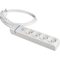 Prolongador con 4 tomas 2P+T 16A 250V con interruptor luminoso 1.5 m de cable H05VV-F 3G1,5mm²