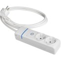 Prolongador con 2 tomas 2P+T 16A 250V con interruptor luminoso 1.5 m de cable H05VV-F 3G1,5mm²