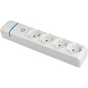 Base múltiple de 4 tomas 2P+T 16A 250V con interruptor luminoso color blanco