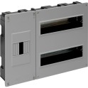 Caja distribución empotrar 24 elementos+4 precintables 2 filas 410x270x68mm tapa gris