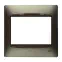 Placa 4 elementos horizontal serie Coral embellecedor sin bastidor en gris sombra