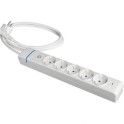 Prolongador con 5 tomas 2P+T 16A 250V con interruptor luminoso 1.5 m de cable H05VV-F 3G1,5mm² con protector de sobretensión