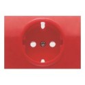 Tapa base enchufe seguridad serie Coral en rojo