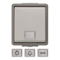 Pulsador neutral con visor en blanco Delta IP44