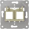 Placa soporte para conector informática Delta style en beige