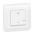 Regulador universal sin neutro 2 hilos 125W blanco fijación tornillos versión monobloc con placa gama Mosaic