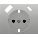 Tapa schuko IRIS USB AC, aluminio mercurio