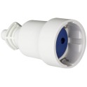 Base móvil 2P+T, 16A 250V PVC sujetacables abatible para fácil embornamiento blanco