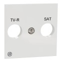 Placa central R-TV/SAT antibacteriana blanca