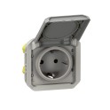 Base de corriente modular Plexo IP55, 2P+T, embornamiento con tornillos, gris