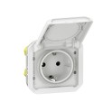 Base de corriente modular Plexo IP55, 2P+T, embornamiento automático, blanco