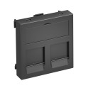 Marco para módulo conexión tipo-A 45x45mm PC negro gris