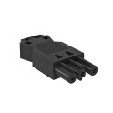 Conector hembra 3P embornamiento a tornillo negro