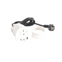 Cargador inalámbrico Incara Disq80 1 toma 2P+T rasante empotrada + 1 cargador USB A+C de 15W+ 1 toma RJ45 cat6 UTP cable 2m bl