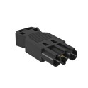 Conector macho 3P embornamiento a tornillo negro