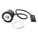 Cargador inalámbrico Incara Disq60 1 cargador USB rasante tipo A+C de 15W empotrado en mobiliario 60mm cable de 0,5m y conecto