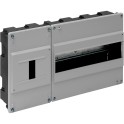 Caja distribución empotrar 12 elementos+4 precintables 348x188x55mm tapa gris