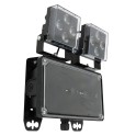 Proyector LED 2500 lúmenes, 2 focos, IP65, negro