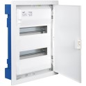 Caja de distribucion de empotrar en tabique hueco de 28 elementos 362x462x88mm marco y puerta metálicos color blanco