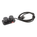 Toma de corriente Incara ElectrOn base para equipar 2 elementos 1 toma 2P+T+ 1 cargador UBS A+C de 15W con cable de 2,5m color 