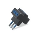 Adaptador BLUELINE 2P+T-10A 3x2P+T-10A negro