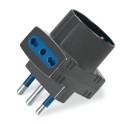 Adaptador 2P+T-16A 2x2P+T-16A 1x2P+T-16A negro